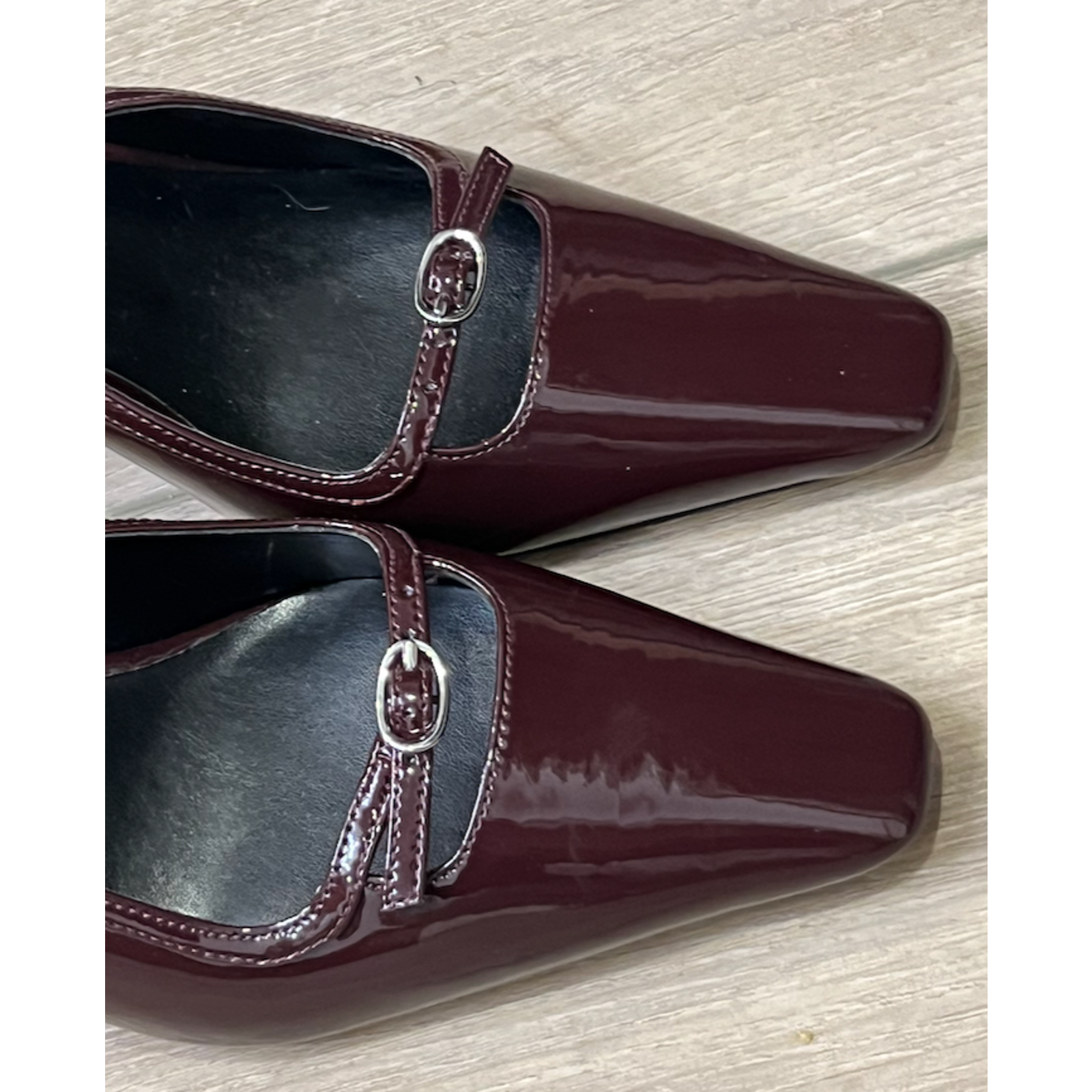 Ann Taylor Midnight Grape Buckle Strap Patent Slingback Pumps High Heels Shoes 7 — image 7 of 7